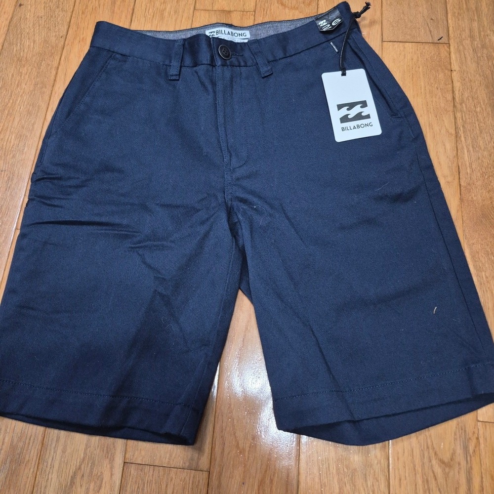 Billabong Carter Stretch Navy Chino Shorts Kids Size 26 10/12